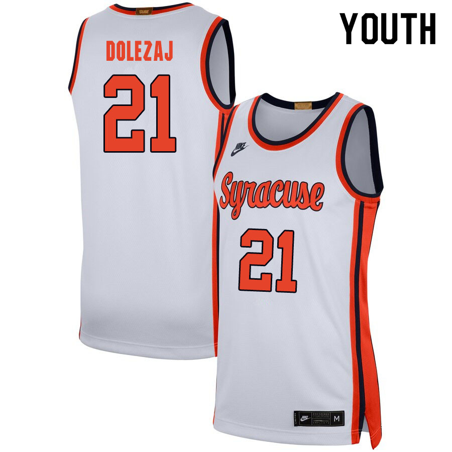 2020 Youth #21 Marek Dolezaj Syracuse Orange College Basketball Jerseys Sale-White